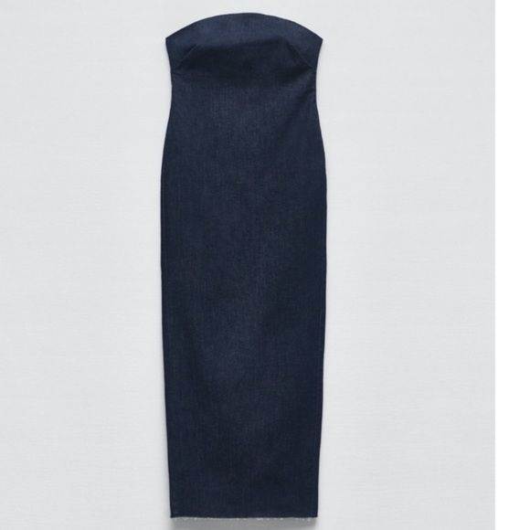 NWT Zara dark denim midi dress - Picture 5 of 7